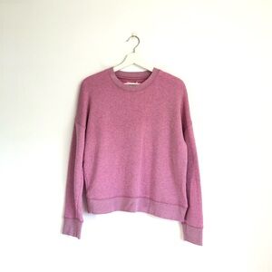 Mile(s) by Madewell Mainstay Heathered Pink Crewneck Sweatshirt Size Medium